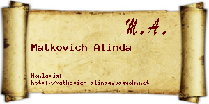Matkovich Alinda névjegykártya